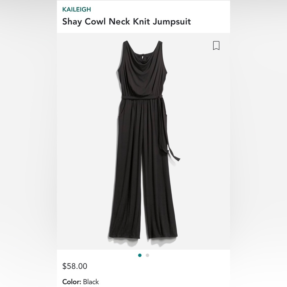 Kaileigh Black Cowl Neck Knit Jumpsuit